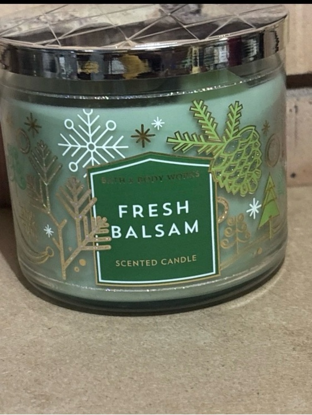 Bath & Body Works Fresh Balsam 3-Wick Candle 14.5 oz NEW Silver Lid
